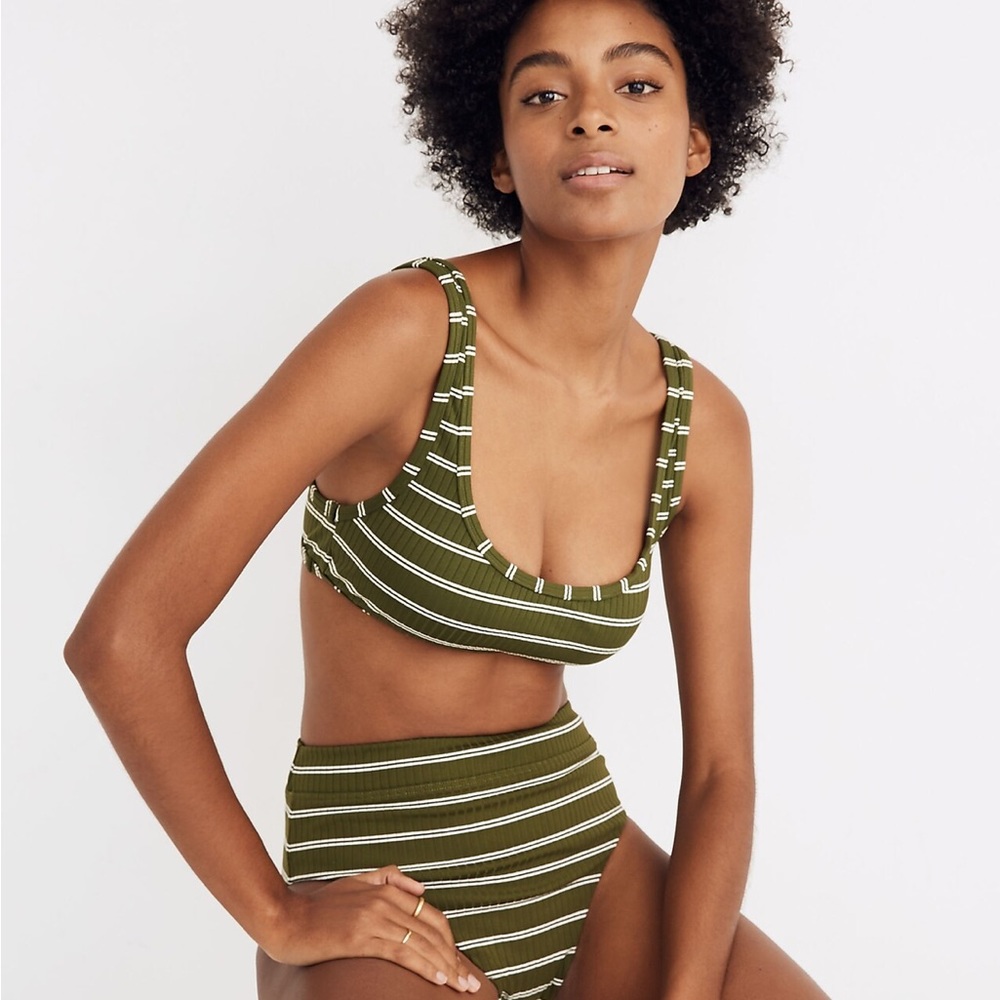 NWT Madewell Ribbed Bikini Top in Size Medium